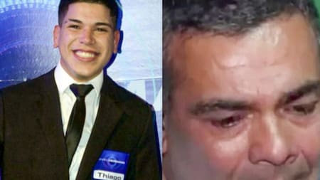 Thiago Medina y su padre. Foto: NA.