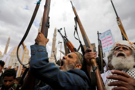 Hutíes del Yemen. Foto: Reuters/Khaled Abdullah