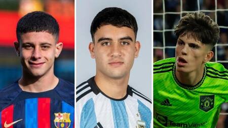 Lucas Román, Facundo Buonanotte y Alejandro Garnacho. Foto: Instagram.