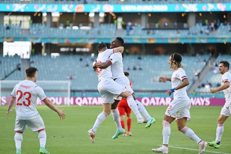 Eurocopa, Festejo de Suiza ante Gales, REUTERS