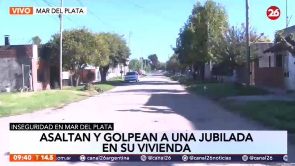 Violento asalto a una jubilada en Mar del Plata, CANAL 26