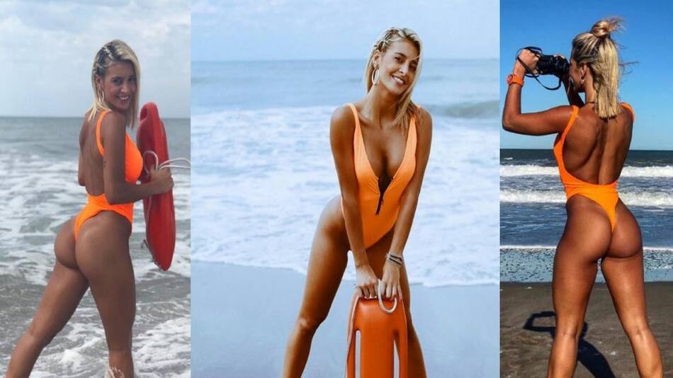 Sol Pérez posó para "Bañeros 5" a lo Baywath