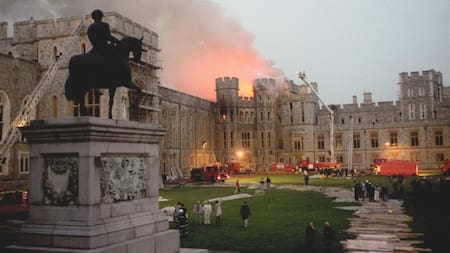 Incendio en el castillo de Windsor. Foto: Archivo.
