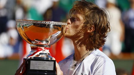 Andrey Rublev, campeón en Montecarlo. Foto: Reuters