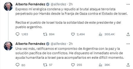 Alberto Fernández sobre el conflicto en Medio Oriente. Foto: captura.