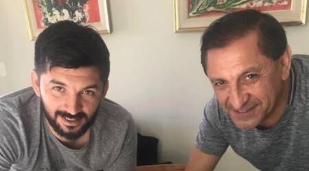 Michael Díaz y Ramón Díaz. Foto: NA.