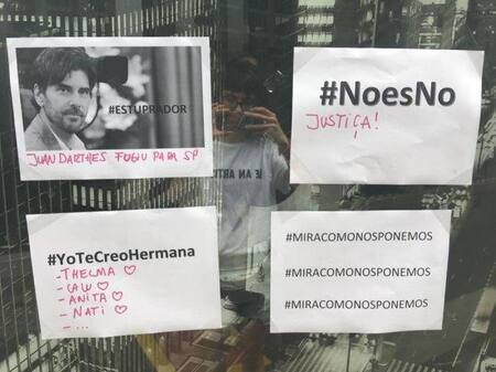 Escrache a Juan Darthés - San Pablo Brasil