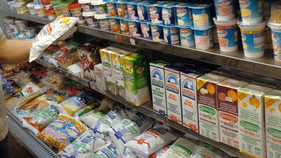 Leche, góndola, economía argentina, coronavirus