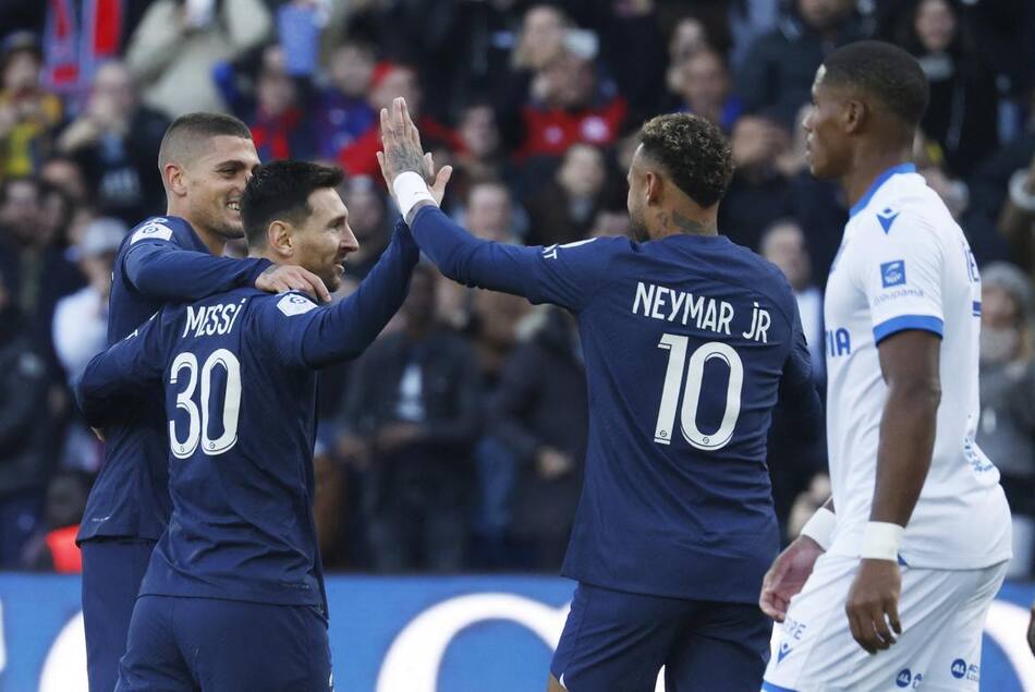 PSG vs. Auxerre, festejo de Messi, Foto Reuters