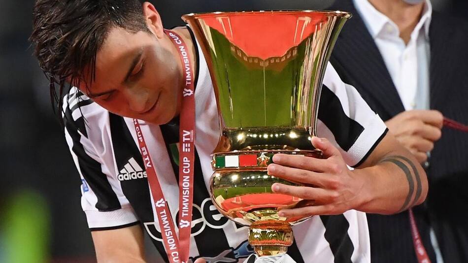 Festejo de Paulo Dybala en la Copa Italia de la Juventus, REUTERS