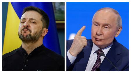 Volodímir Zelenski y Vladímir Putin. Foto: Reuters.