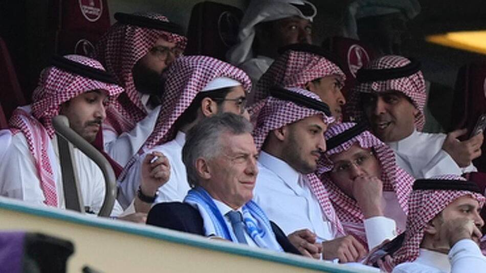 Mauricio Macri en el partido contra Arabia Saudita. Foto: Instagram