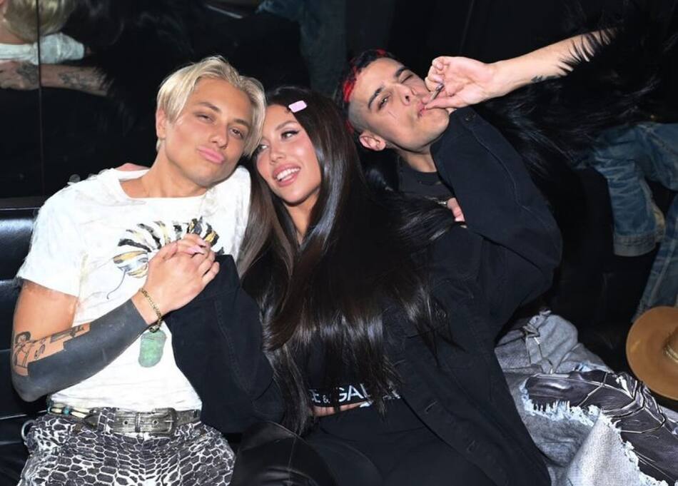 Wanda Nara junto a Paco Amoroso y Ca7tril. Foto: Instagram @wanda_nara.