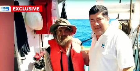 Tim Shaddock, el náufrago australiano. Foto: 9 Exclusive Australia.