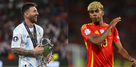 Lionel Messi y Lamine Yamal. Fotos: NA/Reuters/Annegret Hilse