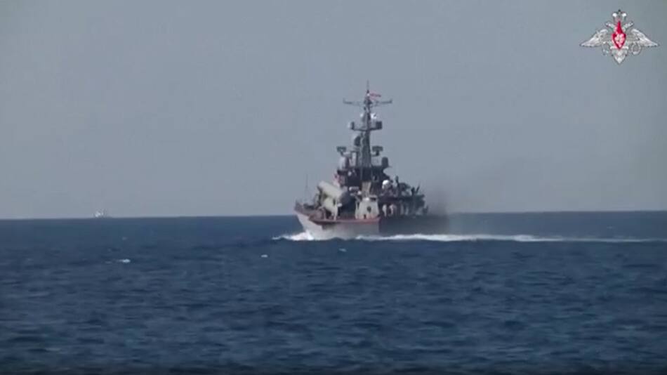 Movimientos militares sobre el Mar Negro. Foto: Captura de pantalla video.