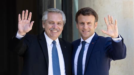 Alberto Fernández se reunió con Emmanuel Macron. Foto: Reuters.