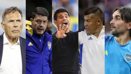 Los entrenadores de Boca Juniors con Juan Román Riquelme como dirigente.