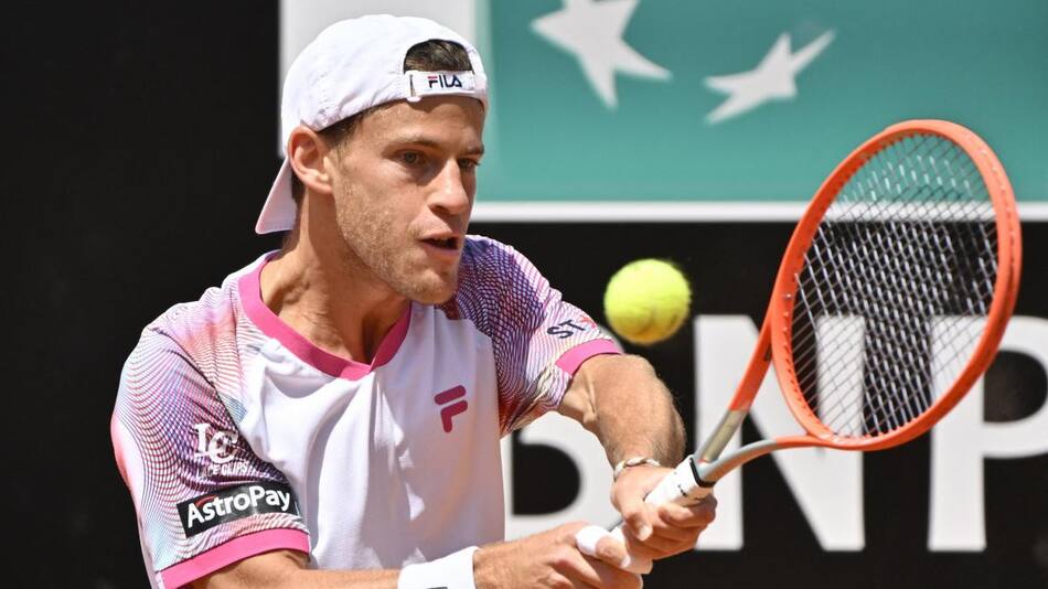 Diego Schwartzman en el Masters 1000 de Roma. Foto: AFP.