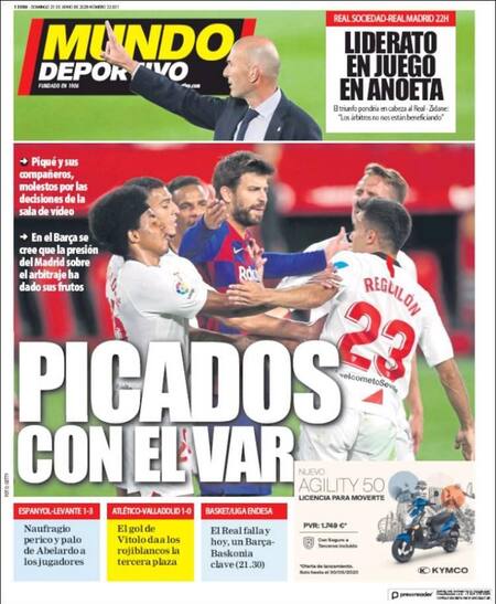 Tapas de diarios, Mundo Deportivo de España, domingo 21 de junio de 2020