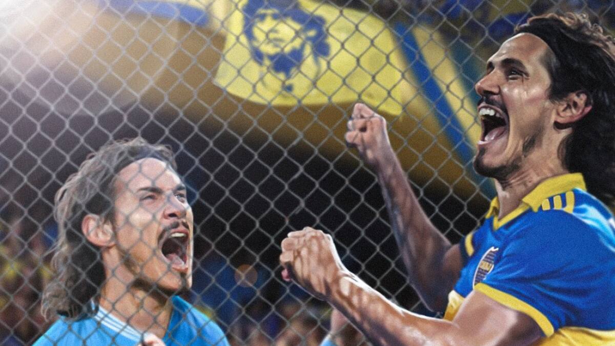 Edison Cavani, festejo de gol. Foto: Twitter @sscnapoliES