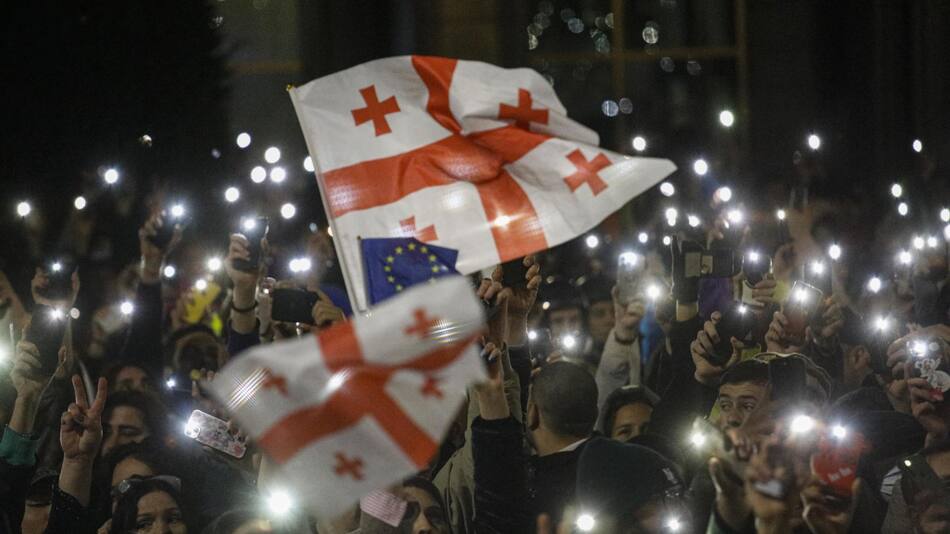 Protestas en Georgia. Foto: EFE
