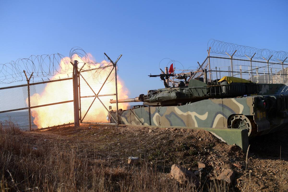 Ejercicios militares de Corea del Sur en respuesta a Corea del Norte. Foto: Reuters.