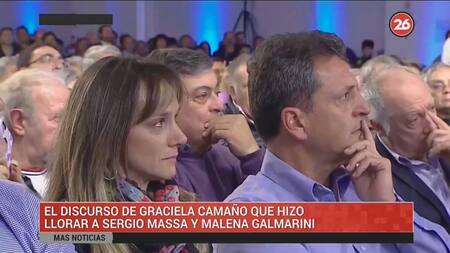 Discurso de Graciela Camaño que emocionó a Sergio Massa y Malena Galmarini (Canal 26)