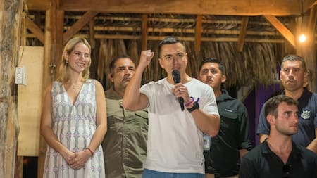 Daniel Noboa tras su victoria presidencial. Foto: EFE.