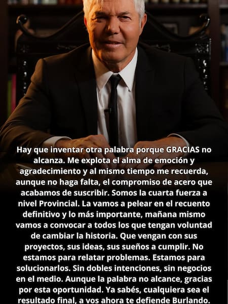 El mensaje de Fernando Burlando tras las elecciones legislativas 2025.