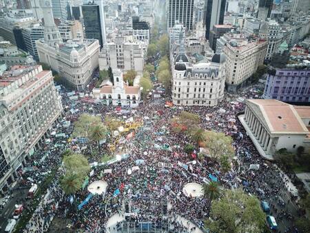 Paro y marcha CTA contra ajustes del Gobierno en Plaza de Mayo, 24-09-2018, Agencia NA