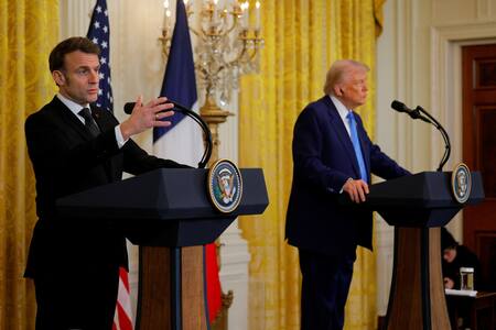 Emmanuel Macron y Donald Trump. Foto: REUTERS.