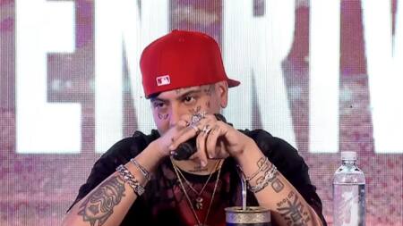 Duki durante la conferencia de prensa. Foto: Captura de video.