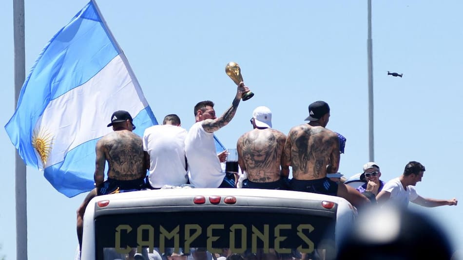 Festejos por Argentina campeón del mundo en Qatar 2022. Foto: Reuters