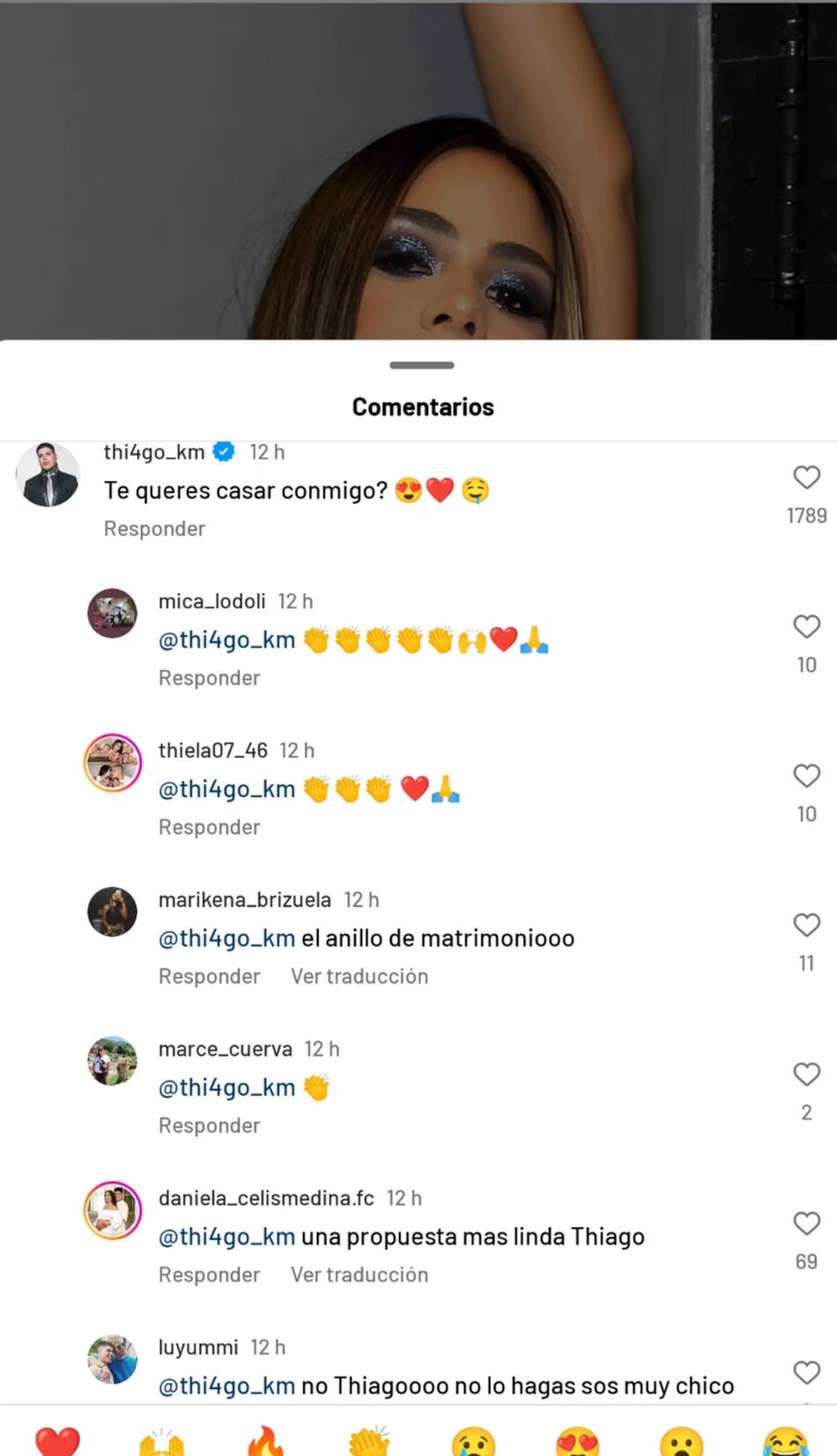 La propuesta de casamiento de Thiago a Daniela. Foto: Instagram.