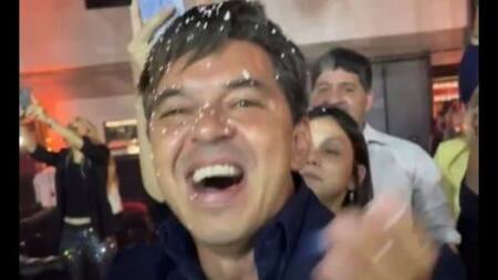 Marcelo Gallardo en la fiesta intima de River.