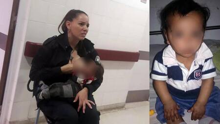 Mujer policía amamantó a un bebé