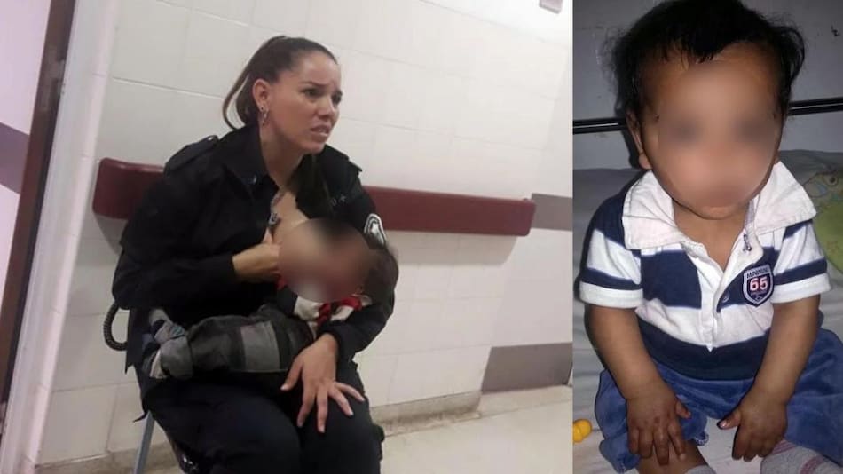 Mujer policía amamantó a un bebé