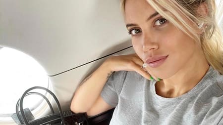 Wanda Nara con su cartera Birkin de Hermés.