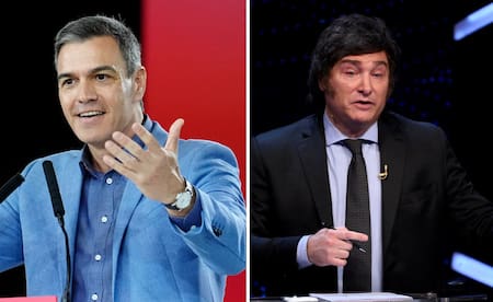 Pedro Sánchez y Javier Milei