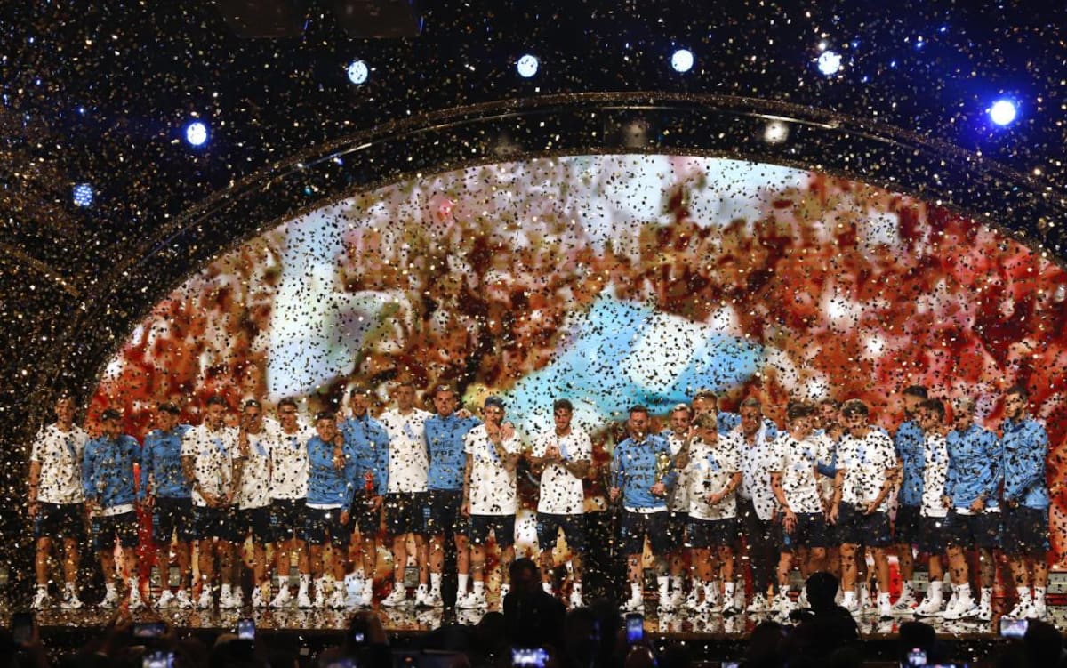 Homenaje de la Conmebol a la Selección Argentina por su consagración en el Mundial de Qatar. EFE