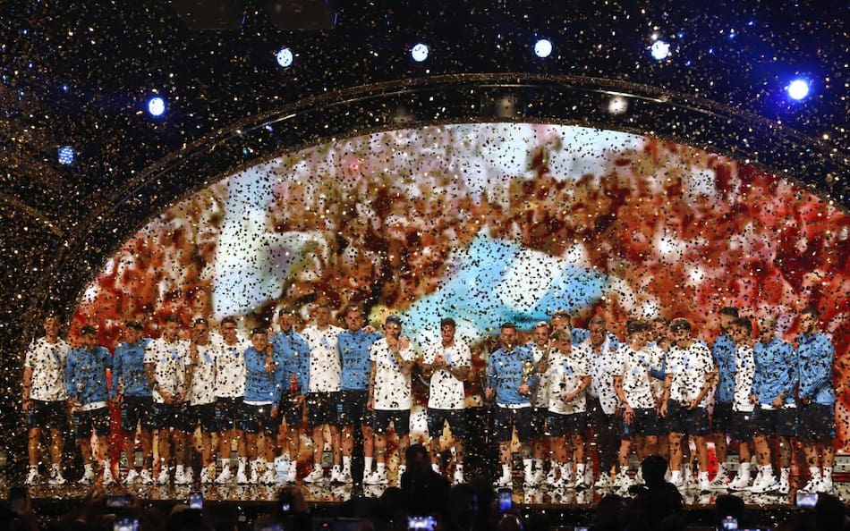 Homenaje de la Conmebol a la Selección Argentina por su consagración en el Mundial de Qatar. EFE