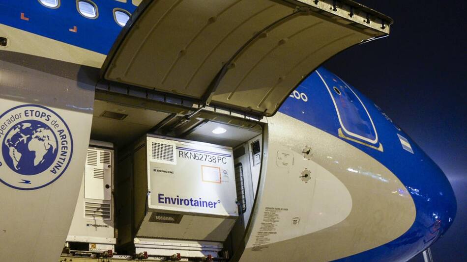 Avión de Aerolíneas Argentina, vacunas por coronavirus, NA