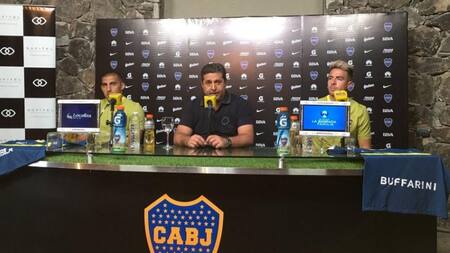 Presentación de refuerzos de Boca: Angelici, Buffarini y Wanchope Ábila