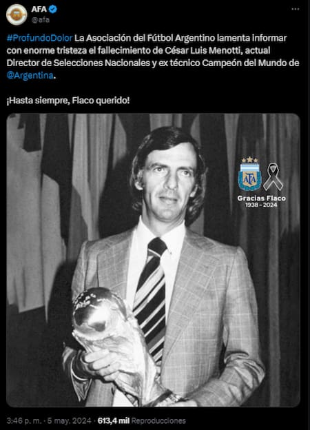 El mensaje de la AFA.