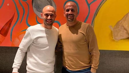 Javier Mascherano y Juan Sebastián Verón