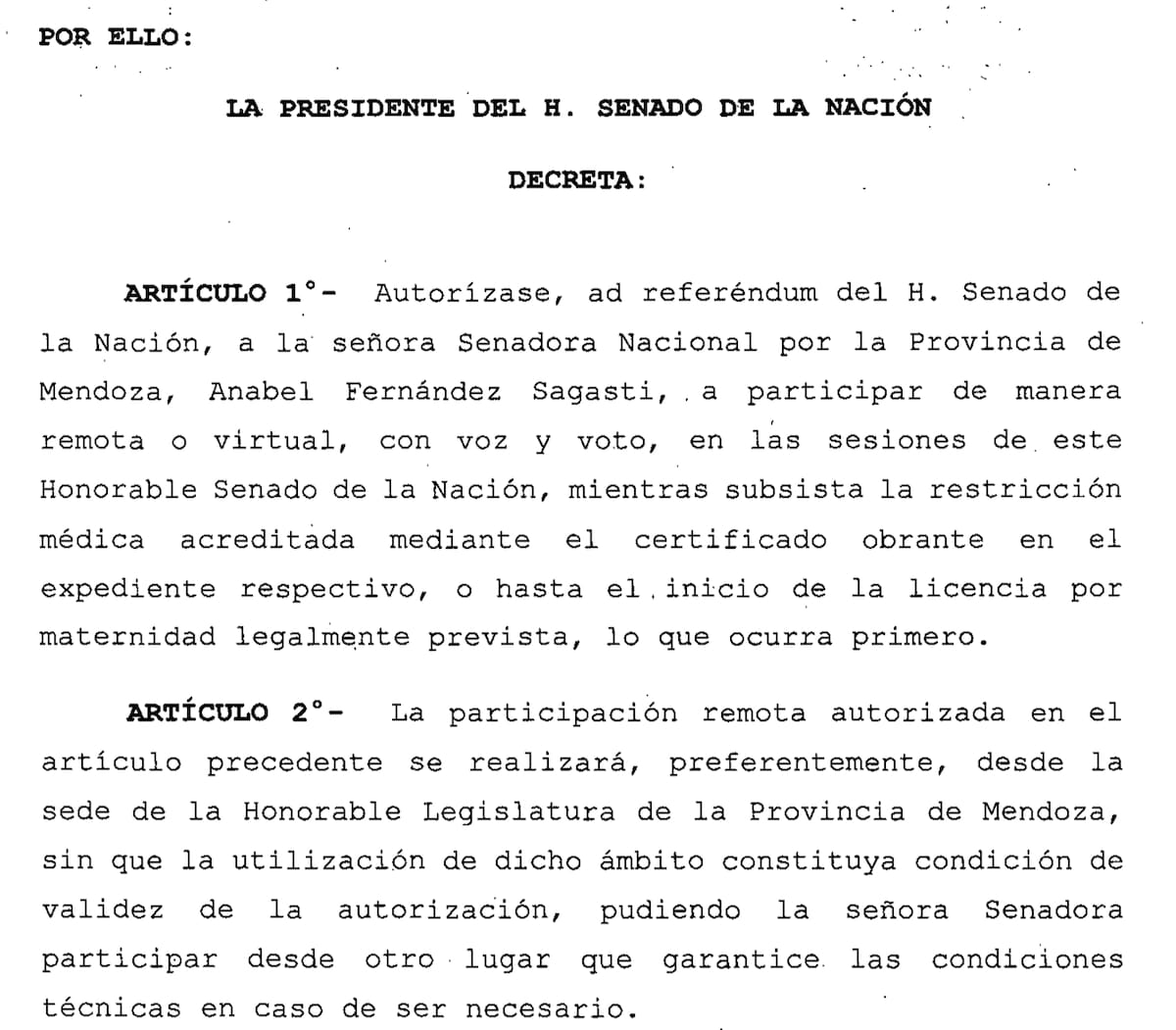 Aprobación de Victoria Villarruel al voto de Anabel Fernández Sagasti en el Senado.