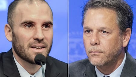 Martín Guzmán y el jefe de la misión del FMI para Argentina, Luis Cubeddu, NA