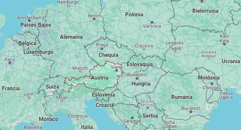 La ubicación de Austria.