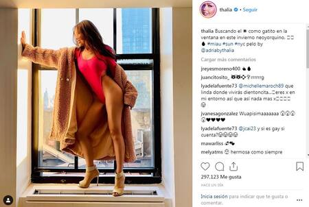 Thalía, super sexy en Instagram: furor por su “gatito en la ventana…”